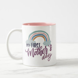Caneca De Café Em Dois Tons Meu primeiro Dia de as mães