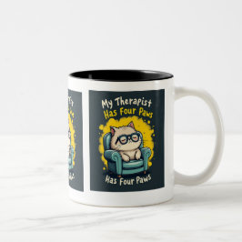 Caneca De Café Em Dois Tons Meu Terapeuta Tem Quatro Patas Café Divertido Aman