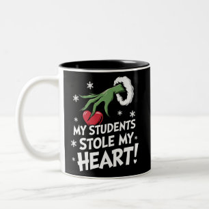 Caneca De Café Em Dois Tons Meus Alunos Roubaram Meu Coração Natal Professor d