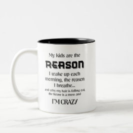 Caneca De Café Em Dois Tons Meus Filhos São A Razão Que Eu Respiro (R)