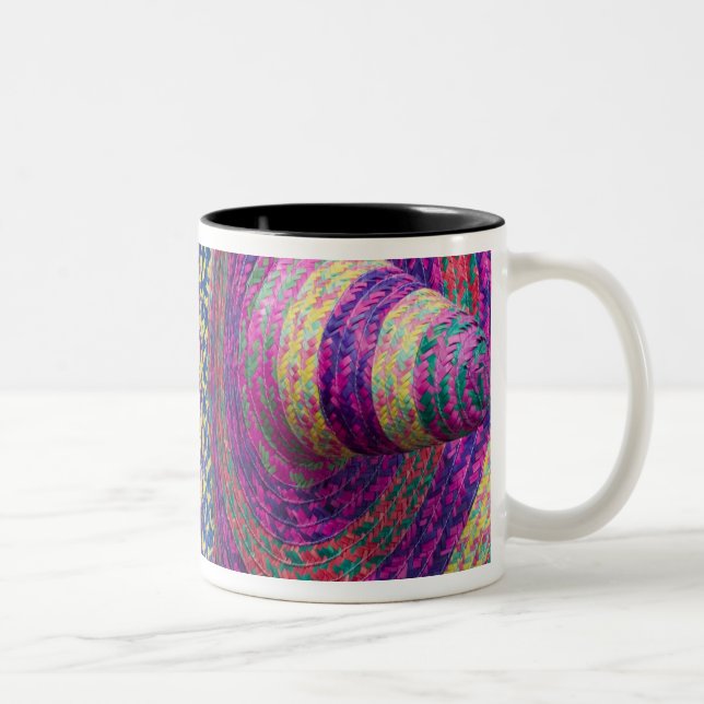 Caneca De Café Em Dois Tons México, Yucatán, Mérida, tecidos tradicionais (Direita)
