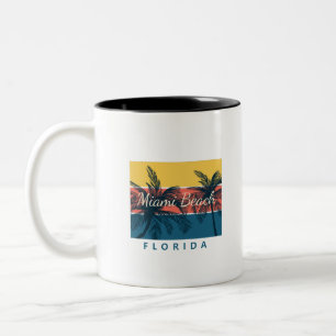 Caneca De Café Em Dois Tons Miami Beach Flórida