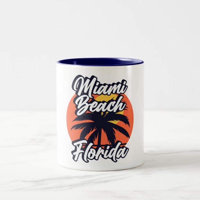 Caneca De Café Em Dois Tons Miami Beach, Florida (Centro)