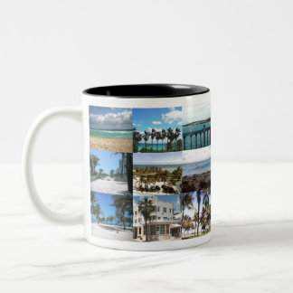 Caneca De Café Em Dois Tons Miami Collage - 50 Shades of Blue