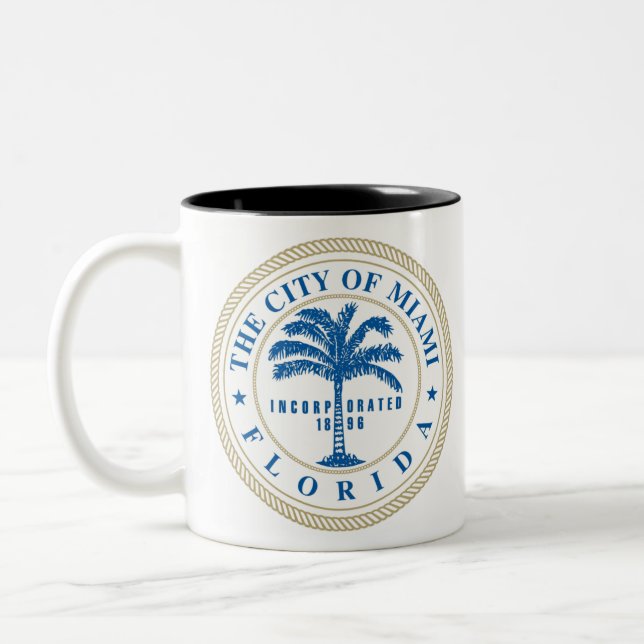 Caneca De Café Em Dois Tons Miami Flórida (Esquerda)
