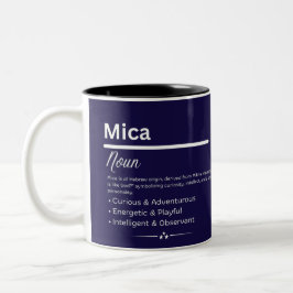 Caneca De Café Em Dois Tons Mica, Girl Personalized Name Definition Mug