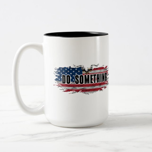 CANECA DE CAFÉ EM DOIS TONS MICHELLE OBAMA "FAÇA ALGO" "SIM ELA PODE" MUG (Esquerda)