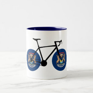 Caneca De Café Em Dois Tons Michigan Flag Cycling
