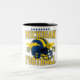 Caneca De Café Em Dois Tons Michigan Football Helmet Vintage College Mug