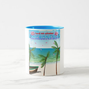 Caneca De Café Em Dois Tons Micronésia "Viagem para a aventura"