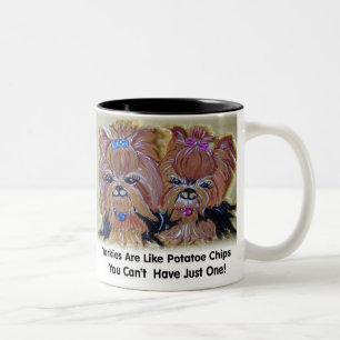 Caneca De Café Em Dois Tons Microplaqueta Yorkies de Potatoe