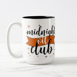 Caneca De Café Em Dois Tons Midnight Oil Club, Spooky Season Skull & Stars