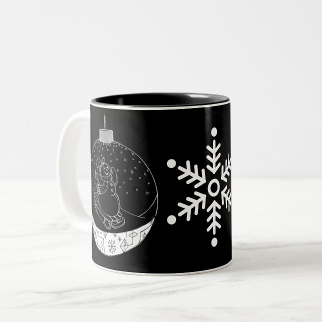 Caneca De Café Em Dois Tons Midnight Snowman (Frente Esquerda)