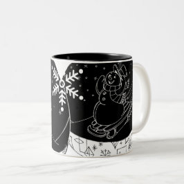 Caneca De Café Em Dois Tons Midnight Snowman