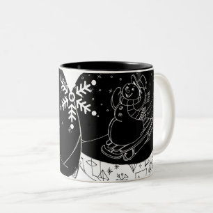 Caneca De Café Em Dois Tons Midnight Snowman 
