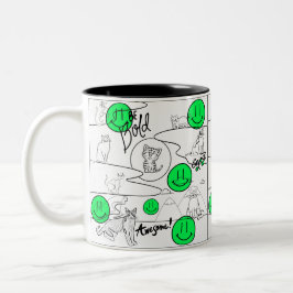 Caneca De Café Em Dois Tons Mikitiez meow feira de gatos de verão