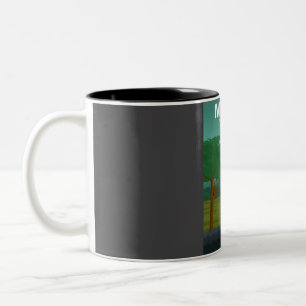 Caneca De Café Em Dois Tons Mikumi National Park Tanzania Poster de viagens
