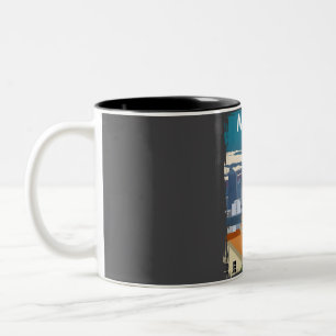 Caneca De Café Em Dois Tons Milão Itália Vintage Poster de viagens Retroativo