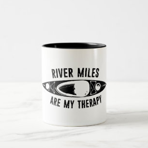 Caneca De Café Em Dois Tons Milhas de Rio São Minha Terapia Caiaque