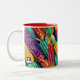 Caneca De Café Em Dois Tons Milho Colorido de Outono