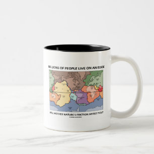 Caneca De Café Em Dois Tons Milhões De Pessoas Vivem Numa Ciência Da Terra D