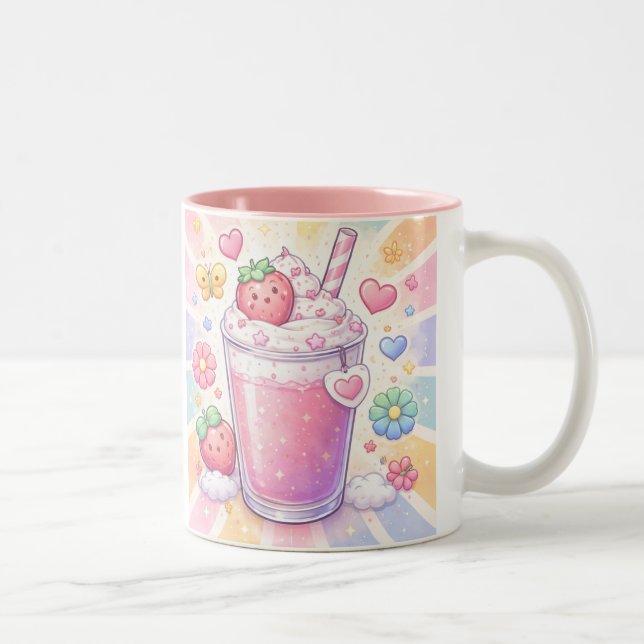 Caneca De Café Em Dois Tons Milkshake Sonhos de Morango (Direita)