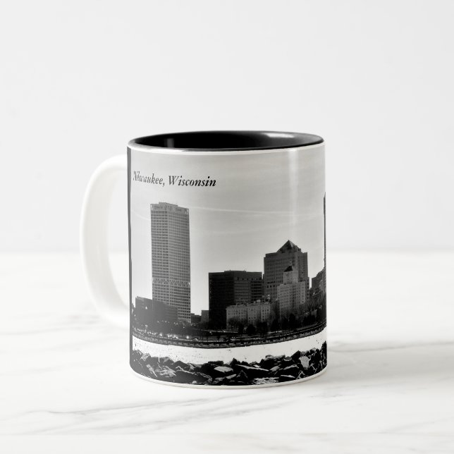 Caneca De Café Em Dois Tons Milwaukee, Wisconsin (Frente Esquerda)