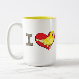 Caneca De Café Em Dois Tons Mim canários do coração