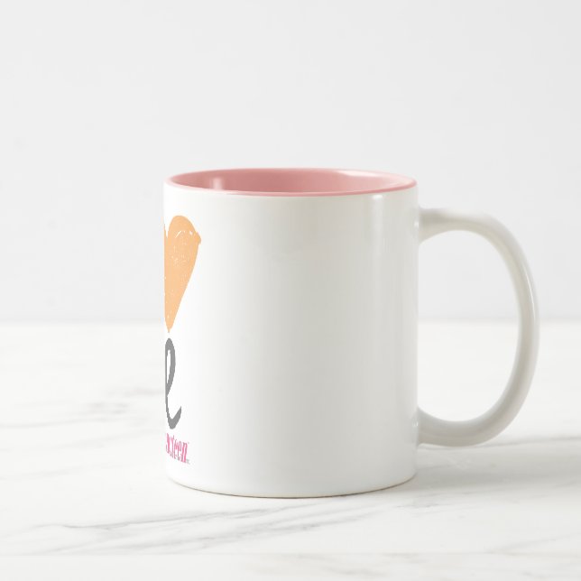 Caneca De Café Em Dois Tons Mim coração mim alaranjado (Direita)