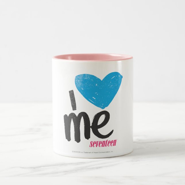 Caneca De Café Em Dois Tons Mim coração mim Aqua (Centro)