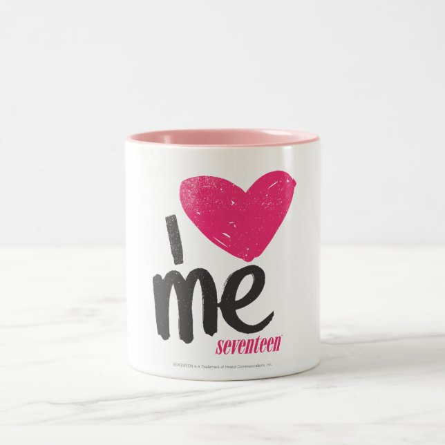 Caneca De Café Em Dois Tons Mim coração mim magenta (Centro)