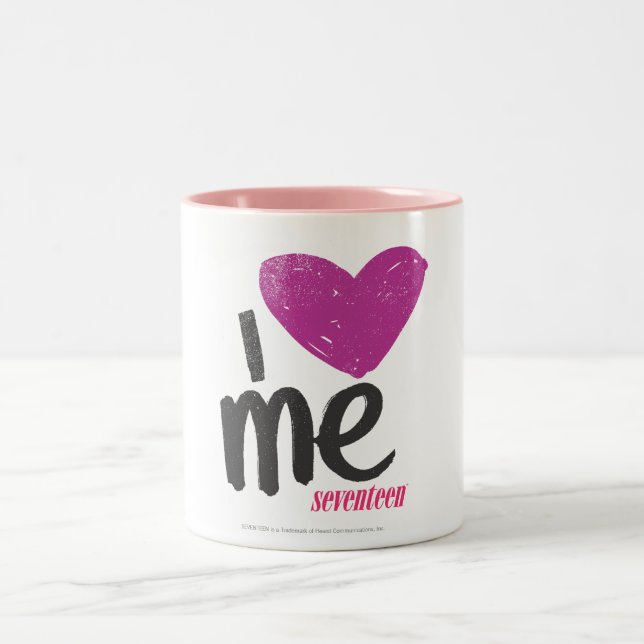 Caneca De Café Em Dois Tons Mim coração mim roxo (Centro)