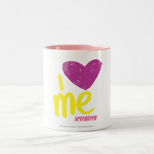 Caneca De Café Em Dois Tons Mim coração mim roxo/amarelo