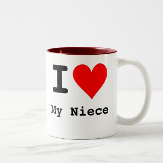 Caneca De Café Em Dois Tons Mim coração minha sobrinha