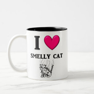 Caneca De Café Em Dois Tons Mim gato Smelly do "coração"