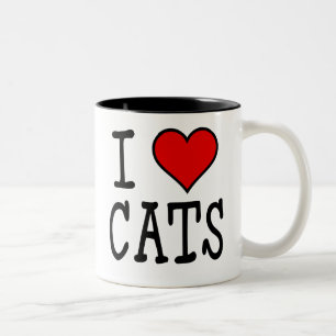 Caneca De Café Em Dois Tons Mim gatos do coração