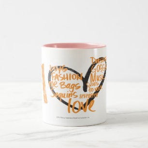 Caneca De Café Em Dois Tons Mim laranja dos grafites do coração