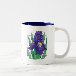 Caneca De Café Em Dois Tons Mim para o monograma da flor da íris