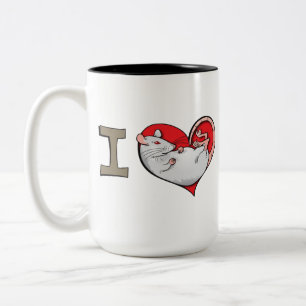 Caneca De Café Em Dois Tons Mim ratos do coração (albino)