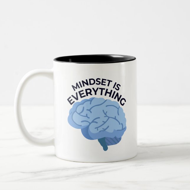 Caneca De Café Em Dois Tons Mindset Is Everything – Motivational Quote (Esquerda)
