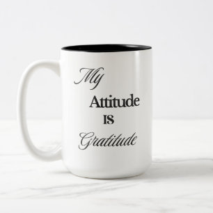 Caneca De Café Em Dois Tons Minha atitude é gratidão Mug