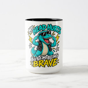 CANECA DE CAFÉ EM DOIS TONS MINHA CABEÇA DOI, MAS ESTOU SENDO CORAJOSA