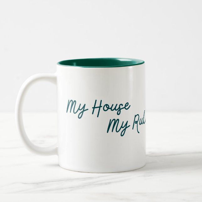 Caneca De Café Em Dois Tons Minha Casa Minhas Regras É Tão Simples (Esquerda)