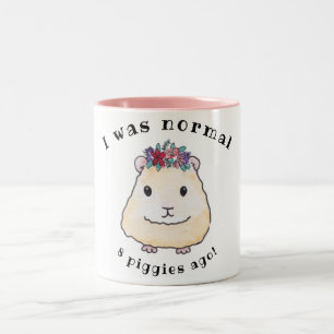 Caneca De Café Em Dois Tons Minha cobaia louca, eu era normal há 8 porcos