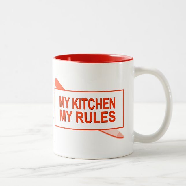 Caneca De Café Em Dois Tons Minha cozinha. Minhas regras. Design do (Direita)