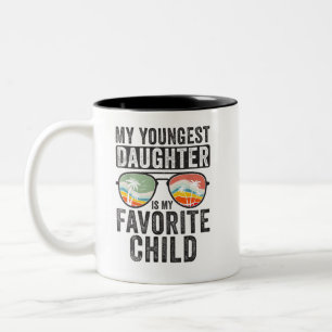 Caneca De Café Em Dois Tons Minha Filha Mais Nova é Minha Vintagem Infantil Fa
