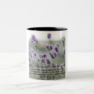 Caneca De Café Em Dois Tons Minha Graça Flores Roxas Bíblia Verse Mug