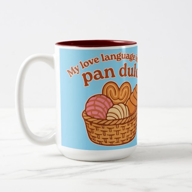 Caneca De Café Em Dois Tons Minha Linguagem do Amor É Pão Doce (Esquerda)