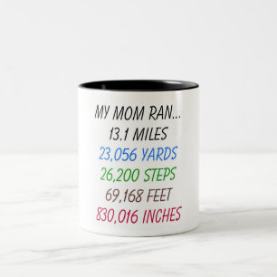 Caneca De Café Em Dois Tons Minha mamã funcionou 13,1 milhas