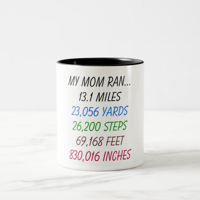 Caneca De Café Em Dois Tons Minha mamã funcionou 13,1 milhas (Centro)
